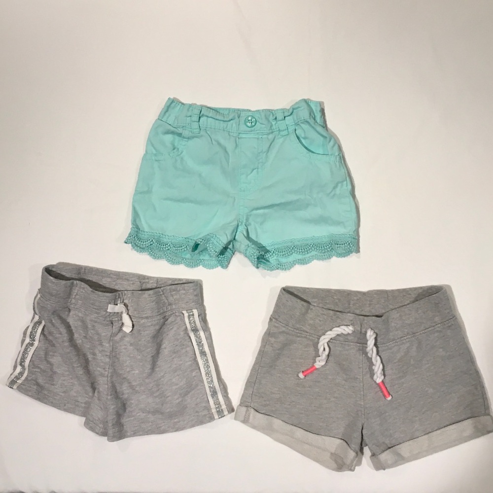 3 Pair Size 4 Shorts with Fun Trim